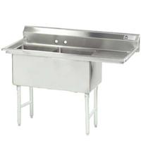 Advance Tabco FC2182418RX Sink 2 Compartments 18 Wide x 24 Front to Back x 14 Deep Bowls 18 Drainboard Right 16 Gauge 5612 Length