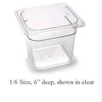 Cambro 66CW135 Food Pan 16 Size Clear Polycarbonate 6 Deep NSF Camwear Series Priced Each Purchased in Units of 6