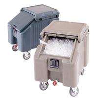 Cambro ICS100L110 Ice Caddy 100 Lb Capacity Sliding Lid Four 5 Casters Two Fixed and Two Swivel Black
