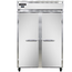 Continental Refrig 2FN ReachIn Freezer Two Stainless Steel Doors 52 Wide 48 Cube Top Mount Compressor Stainless Steel Front Doors Aluminum Exterior Interior 5 Casters