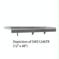 Eagle Group SWS1260TR164 Shelf Wall Mount Flat Front With TapeOn Ticket Rail Disassembled 16 Gauge Stainless Steel 60 Long x 12 Deep SnapnSlide Series