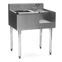 Eagle Group BM6218R Underbar Drainboard Ice Bin Blender Unit 62 Long x 20 Front to Back 24 Drainboard Left 24 Ice Bin WITHOUT Coldplate Center 14 Blender Recess Right 1800 Series