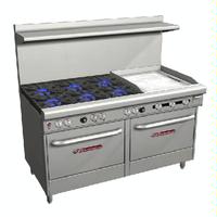 Southbend S60AA2GR Range 60 6 Burners 28000 BTU 24 Manual Griddle Right With 2 26 Convection Ovens 35000 BTU S Series