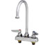 TS Brass B1141 Workboard Faucet With Swivel Gooseneck Nozzle 4 Centers Lever Handles