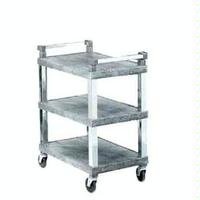 Vollrath 97102 Utility Cart 300 lb capacity Plastic 29 12 x 18 Gray Finish Chrome Uprights and Handles 4 Swivel Casters