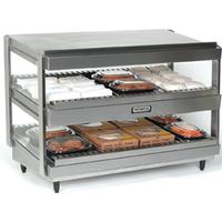 Nemco 648030 Heated Food Display Merchandiser 2 Shelves 30 Length Independent Heat and Light Controls Per Shelf
