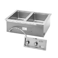 Wells MOD200D Food Warmer Top Mount Built In Electric 2 12 x 20 Openings with Drains WetDry Infinite Controls