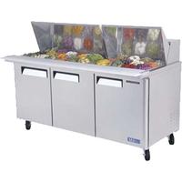 Turbo Air MST7230N Refrigerated Counter Sandwich Salad Prep Table Mega Top 30 16 Size Insert Pans 7253 Length Casters