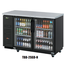 Turbo Air TBB2SGDN Back Bar Cooler 2 Swing Glass Doors 5834L Black with Stainless Top Casters