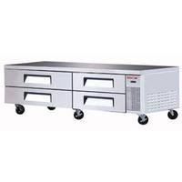 Turbo Air TCBE82SDRN Refrigerated Chef Base 4 Drawers 8358 Length Accomodates 60 16 Size Pans 5 Castors