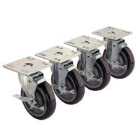 Krowne 28101S Plate Casters With Lock 220 Lb Load Capacity 3 Diameter Set of Four 4